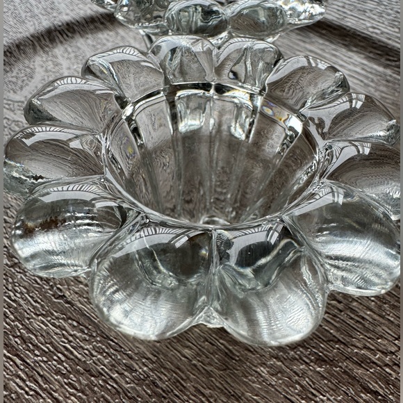 2pk Vintage Set Boopie Style Clear Glass Tapered Candlestick Holders Home Decor - Picture 5 of 10